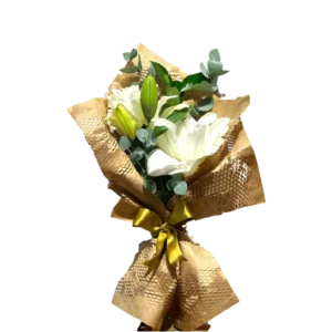 Buquê de Lírios Brancos com Eucalipto - Pureza e Elegância