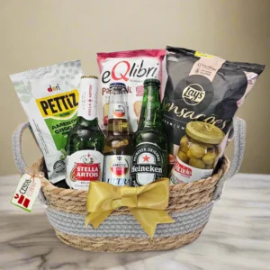 Cesta Cervejas e Aperitivos Luxo